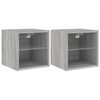 vidaXL v&aelig;gh&aelig;ngte tv-borde 2 stk. med LED-lys 30x28,5x30 cm gr&aring; sonoma
