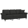 vidaXL 3-personers sofa med puder og hynder 180 cm stof sort