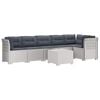 vidaXL 6-personers Have Sofa med Puder Rattan Look PP Hvid