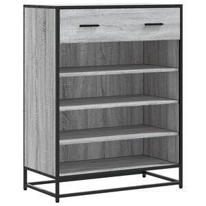 vidaXL skoskab 75x38x97,5 cm konstrueret tr&aelig; og metal gr&aring; sonoma-eg