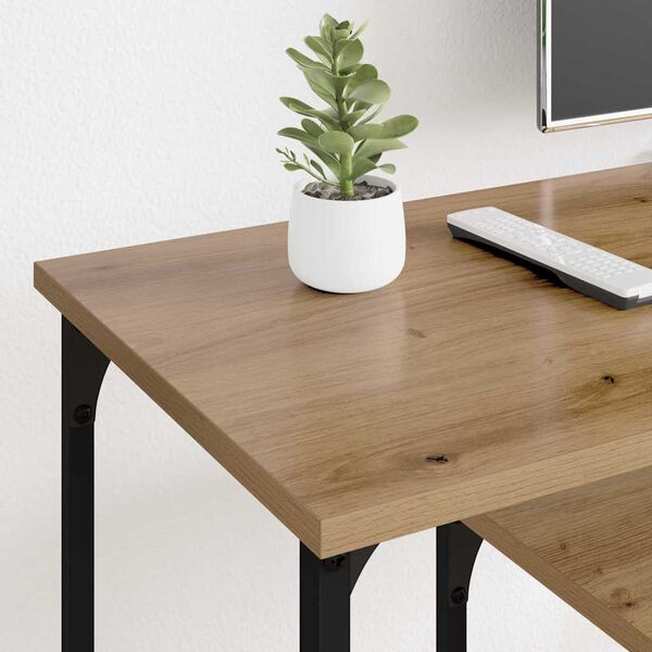 vidaXL TV-skab Artisan Egetr&aelig; 102 x 35 x 45,5 cm Ingeni&oslash;rt tr&aelig; og jern