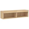 vidaXL tv-borde med LED-lys 2 stk. 60x30x30 cm sonoma-eg