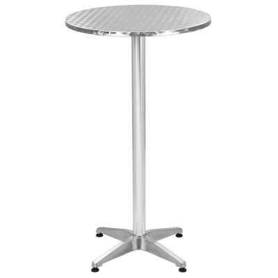 vidaXL foldbart havebord i aluminium 60 x (70-110) cm sølvfarvet
