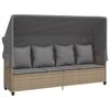 vidaXL loungesofa med baldakin og hynder polyrattan beige