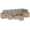 vidaXL Havesofa S&aelig;t 9 stk. 6-Antal s&aelig;der Beige og lys gr&aring; polyrattan