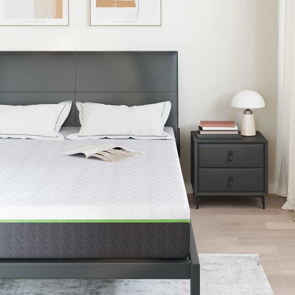 vidaXL Madras Hvid og Gr&aring; 140 x 190 cm Jacquard stof