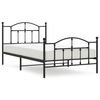 vidaXL sengeramme med sengegavl og fodg&aelig;rde 107x203 cm metal sort