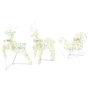 vidaXL LED Rensdyr med 60 LED'er 3 pcs Varm hvid PET