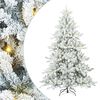 vidaXL Kunstigt Hinged Juletr&aelig; med 300 LED'er Hvid 210 cm PVC og St&aring;l