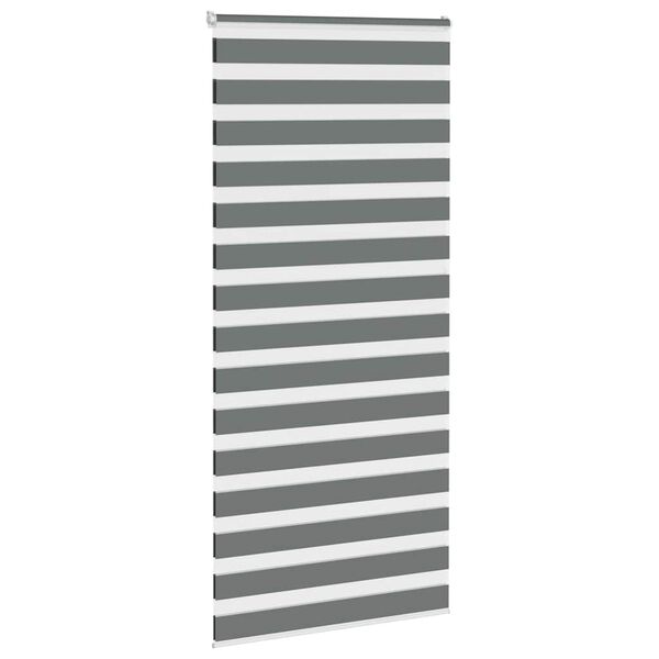 vidaXL zebragardin m&oslash;rkegr&aring; 95x230 cm stofbredde 90,9 cm polyester