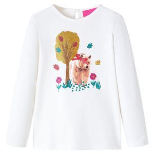 vidaXL Lang&aelig;rmet T-shirt til b&oslash;rn str. 116 ecrufarvet
