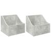 vidaXL LP plade&aelig;ske 2 stk. Betongr&aring; 37 x 33 x 32 cm Konstrueret tr&aelig;