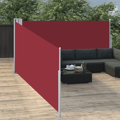 vidaXL sammenrullelig sidemarkise 100 x 1000 cm rød