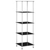 vidaXL reol 5 hylder 40x40x130 cm h&aelig;rdet glas sort
