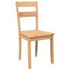 vidaXL spisebordsstole 2 stk. massivt gummitræ naturfarvet