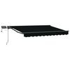 vidaXL Manuel markise-ramme med LED-lys Sort og Anthracit 3,5 x 2,5 m