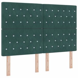 vidaXL LED Box Spring Bed med madras M&oslash;rkegr&oslash;n 140 x 200 cm Stof