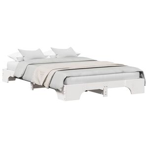 vidaXL Sengestel Hvid 135 x 190 cm Massiv fyrretr&aelig;