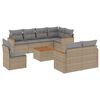 vidaXL sofas&aelig;t til haven 9 dele med hynder polyrattan beige