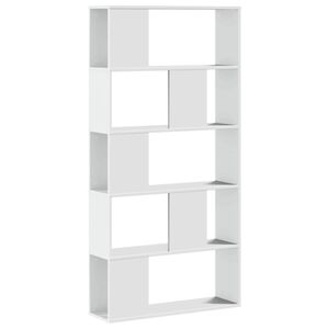 vidaXL bogreol 80,5x23,5x162,5 cm 5 hylder konstrueret tr&aelig; sort