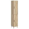 vidaXL Skab S&aelig;t 2 pcs Sonoma-eg 33 x 34,5 x 89,5 cm Konstrueret tr&aelig;