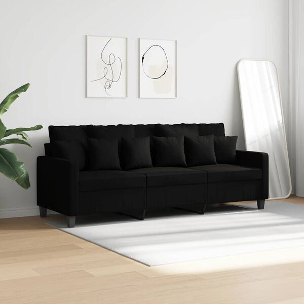 vidaXL 3-personers sofa 180 cm stof sort
