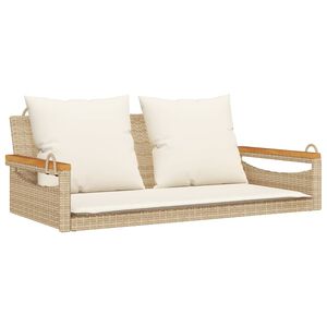 vidaXL haveb&aelig;nk med hynder 109x62x40 cm polyrattan beige