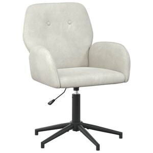 vidaXL Svingbar skrivebordsstol 54 x 55 x 90 cm Cremefarvet Fl&oslash;jl