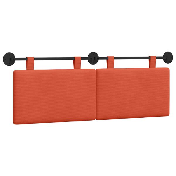 vidaXL H&aelig;ngende Hovedgavl R&oslash;d orange 150 x 55 x 5 cm Velourstof