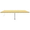 vidaXL markise m. LED + vindsensor 600x300 cm automatisk gul/hvid