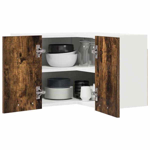 vidaXL H&aelig;ngeskab R&oslash;get Eg og Hvid 57 x 57 x 40 cm Konstrueret tr&aelig;