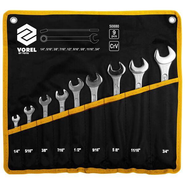 VOREL skiften&oslash;gles&aelig;t 9 dele 6-19 mm