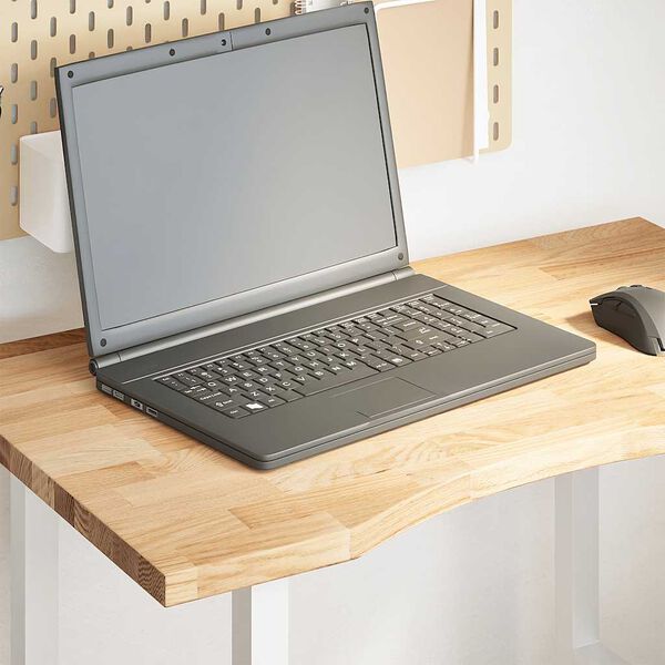 vidaXL bordplade ubehandlet 80x60x2,5 cm massivt egetræ rektangulær