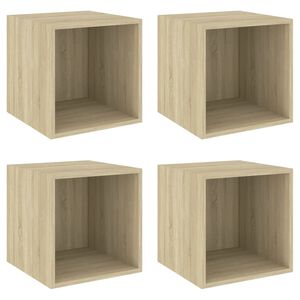 vidaXL v&aelig;gskab 4 stk. 37x37x37 cm konstrueret tr&aelig; sonoma-eg