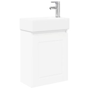 vidaXL Badev&aelig;relses Vanity-enhed med Armatur Hvid 45,5 x 22,5 x 84 cm