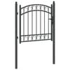 vidaXL Hegnport med lås Grå 100 x 100 cm Pulverlakeret Stål