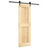 vidaXL Skyded&oslash;r Naturfarvet og sort 70 x 210 cm Massivt Fyrretr&aelig;