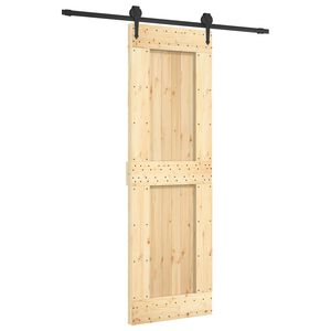 vidaXL Skyded&oslash;r Naturfarvet og sort 70 x 210 cm Massivt Fyrretr&aelig;