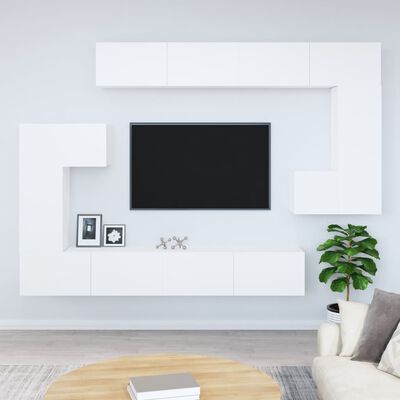 vidaXL væghængt tv-bord 37x37x72 cm konstrueret træ hvid