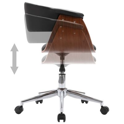 vidaXL drejelig spisebordsstol bøjet træ og kunstlæder sort