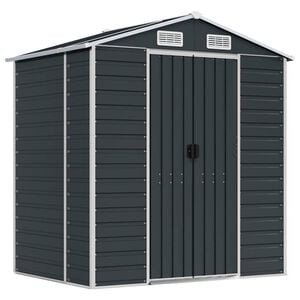 vidaXL haveskur 191x130x198 cm galvaniseret st&aring;l antracitgr&aring;