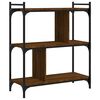 vidaXL bogreol 76x32x88 cm 3 hylder konstrueret tr&aelig; brunt eg