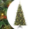 vidaXL Kunstigt Hinged Juletr&aelig; med 300 LED'er Gr&oslash;n 180 cm PE og PVC