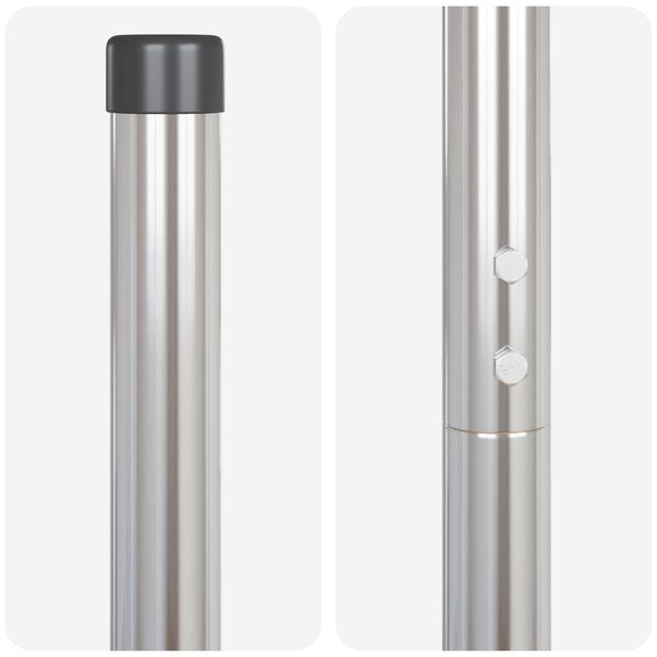 vidaXL Hegnsp&aelig;l 12 pcs S&oslash;lv Pulverlakeret St&aring;l