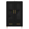 vidaXL Highboard Sort eg 69,5 x 31 x 115 cm Ingeni&oslash;rtr&aelig; og glas