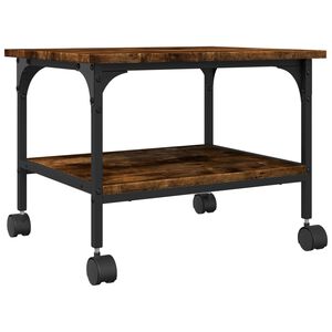 vidaXL printerstativ 50x40x38 cm 2 hylder konstrueret tr&aelig; r&oslash;get sonoma