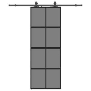vidaXL skyded&oslash;r med hardwares&aelig;t 76x205 cm h&aelig;rdet glas sort