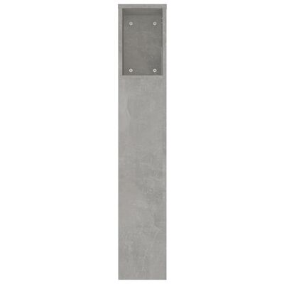 vidaXL sengegavl med opbevaring 220x18,5x104,5 cm betongrå