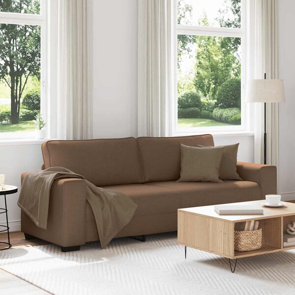 vidaXL 3-personers sofa 220x77x82 cm stof brun