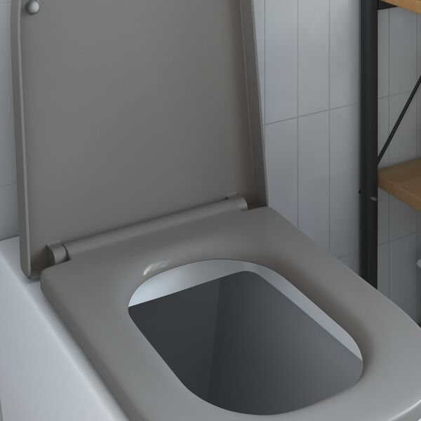vidaXL Toilet s&aelig;de Gr&aring; 44,5 x 35 x 3,6 cm Duroplast